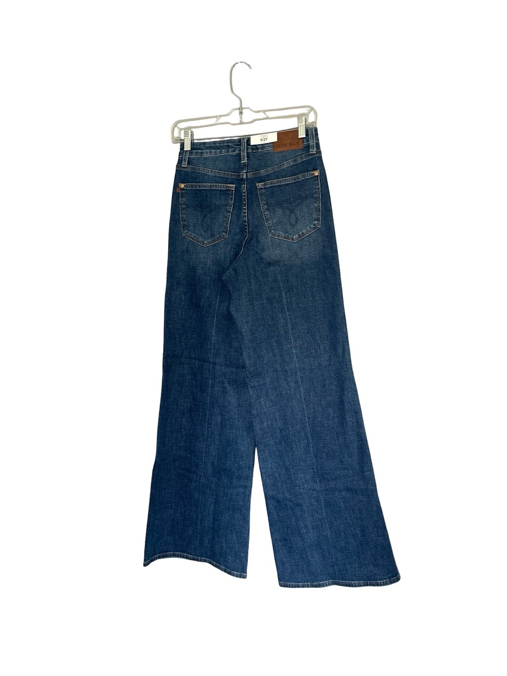NEW Judy Blue Jeans Retro Wide High Waist Dark Blue Denim Womens Size 5/27 - Picture 3 of 10